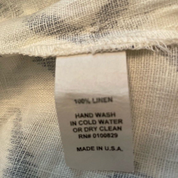 Connie Roberson Navy And White Linen Jacket/Top With French Knot Closure Size XL - Picture 6 of 6